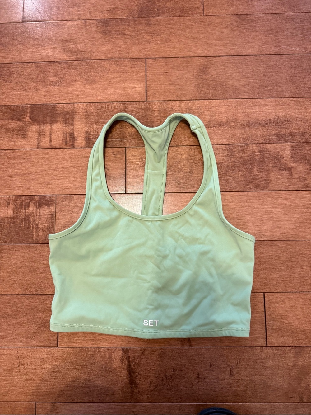 SET Active Sage Green Scoop Neck Racerback Sports Bra